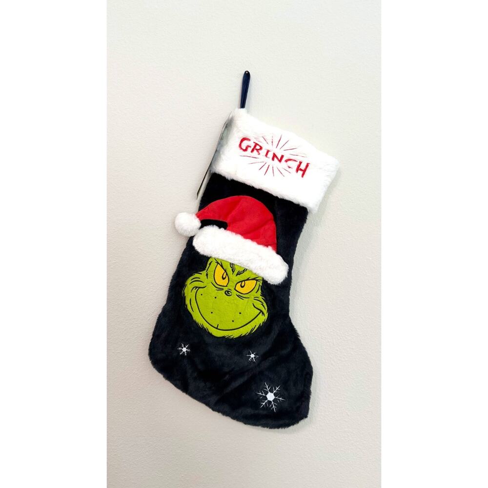 NEW Primark The Grinch Plush Christmas Stocking Holiday Decor 15"